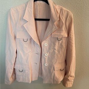 Women's Light Pink Button-Front Utility Jacket